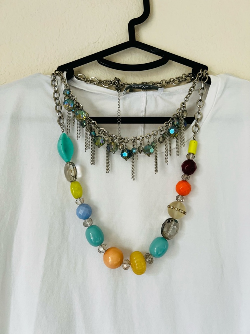 Two Necklaces with Silver Chain